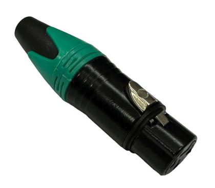 Imagem de Kit 4 pçs - plug xlr femêa - verde e preto ( cannon femêa )
