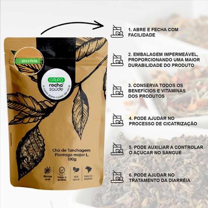 Imagem de Kit 4 Pct Chá De Tanchagem - Plantago Major L. - 100G Cada