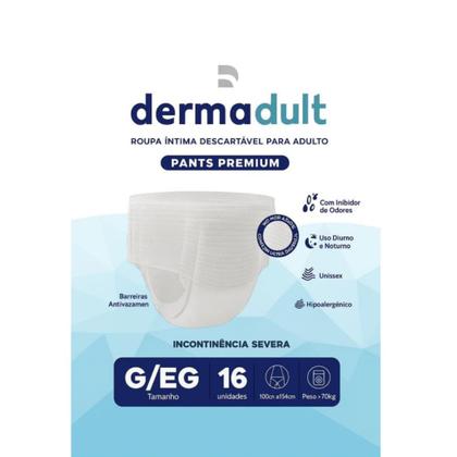 Imagem de KIT 4 PCT Fralda Descartável Para Adulto Dermadult Pants Premium Com 16 Unidades