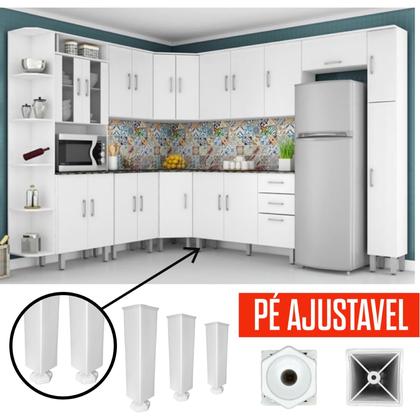 Imagem de Kit 4 Pé Armario de Cozinha Com Altura Regulavel 17 a 20cm
