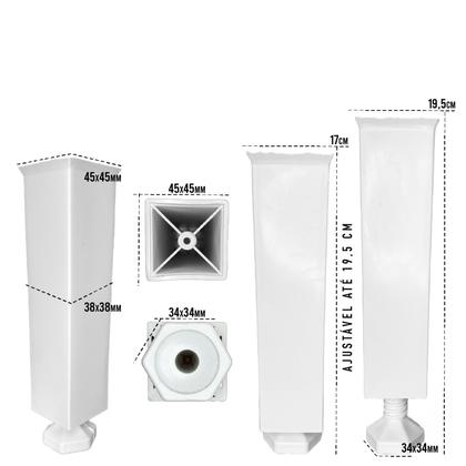 Imagem de Kit 4 Pé Armario de Cozinha Com Altura Regulavel 17 a 20cm