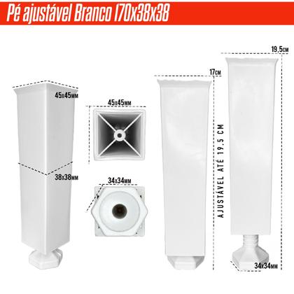 Imagem de Kit 4 Pé Armario de Cozinha Com Altura Regulavel 17 a 20cm