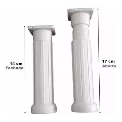 Imagem de Kit 4 Pé De Armário Pezinho De Cozinha Pia Plastico 14 Até 17cm - Móveis/Armario/Cozinha/Balcão