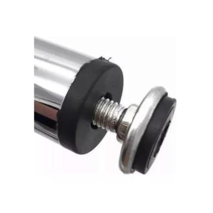 Imagem de Kit 4 Pé Para Móveis Regulável Redondo Cromado 12cm Aço