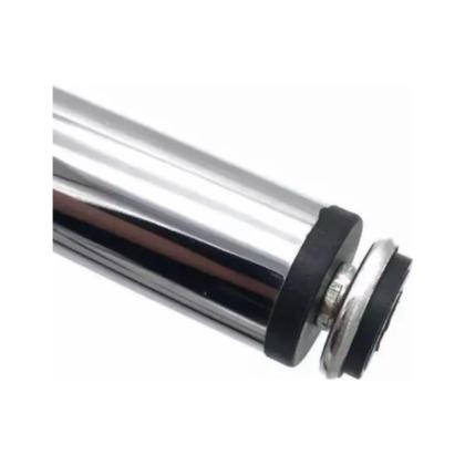 Imagem de Kit 4 Pé Para Móveis Regulável Redondo Cromado 12cm Aço