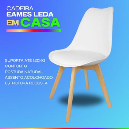 Imagem de KIT 4 Peças Cadeira Eames Leda Branca Luxo Casa Escritório Combo