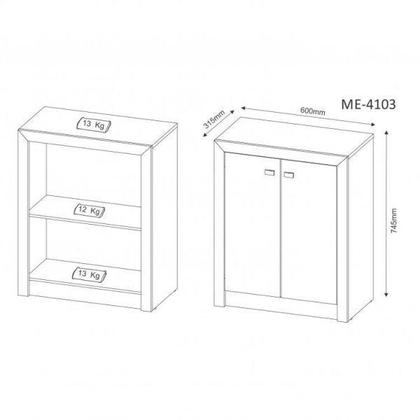 Imagem de Kit 4 peças com 1 Escrivaninha em L, 2 Estantes e 1 Balcão Espresso Móveis