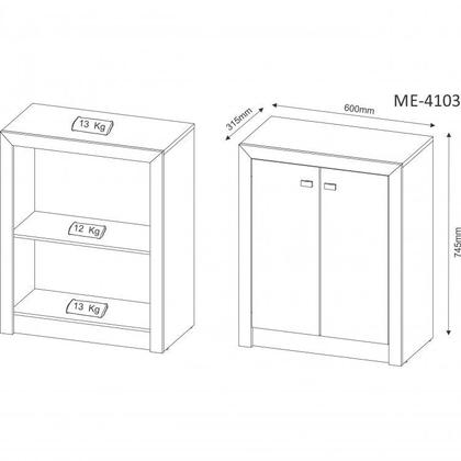 Imagem de Kit 4 peças com 1 Escrivaninha em L, 2 Estantes e 1 Balcão Espresso Móveis