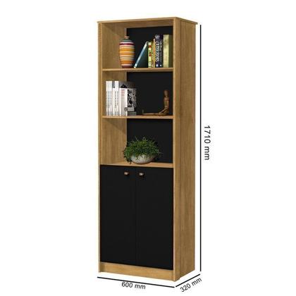 Imagem de Kit 4 Peças com 1 Mesa L 1 Armário 1 Estante Uma Porta 1 Estante 2 Portas