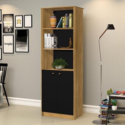 Imagem de Kit 4 Peças com 1 Mesa L 1 Armário 1 Estante Uma Porta 1 Estante 2 Portas