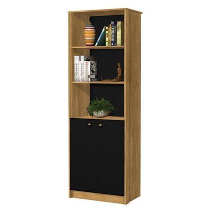 Imagem de Kit 4 Peças com 1 Mesa L 1 Armário 1 Estante Uma Porta 1 Estante 2 Portas