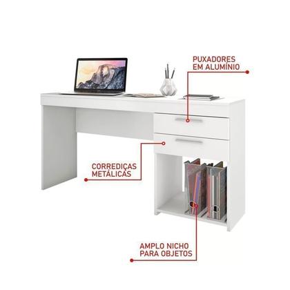 Imagem de Kit 4 Peças com Mesa para Escritório em L 1, Escrivaninha, Armário Multiuso Aberto e Armário Fechado