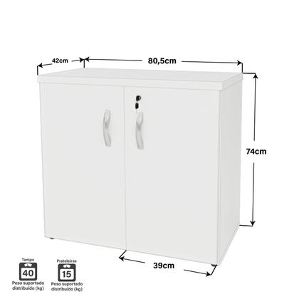 Imagem de Kit 4 Peças com Mesa para Escritório, Gaveteiro e 2 Armários