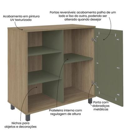 Imagem de Kit 4 Peças com Rack para Tv até 75 Polegadas, Mesa de Centro, Mesa Lateral e Aparador