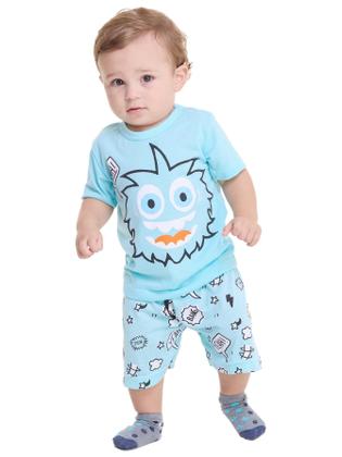 Imagem de Kit 4 Peças de Pijamas Curto Infantis para Meninos Confortáveis e Cheios de Estilo pijama para meninos