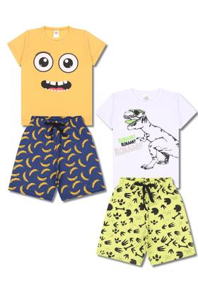 Imagem de Kit 4 Peças de Pijamas Curto Infantis para Meninos Confortáveis e Cheios de Estilo pijama para meninos