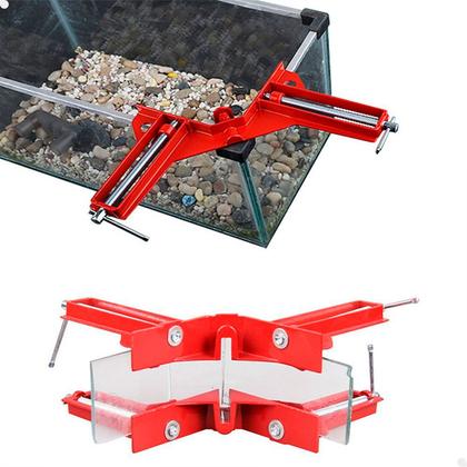 Imagem de Kit 4 Peças Grampo Sargento Canto Angular 75 Mm 2 Morsas Cantoneira Marcenaria Vidraçaria Lorben GT6377