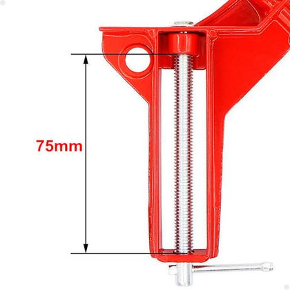 Imagem de Kit 4 Peças Grampo Sargento Canto Angular 75 Mm 2 Morsas Cantoneira Marcenaria Vidraçaria Lorben GT6377