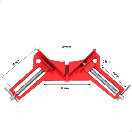 Imagem de Kit 4 Peças Grampo Sargento Canto Angular 75 Mm 2 Morsas Cantoneira Marcenaria Vidraçaria Lorben GT6377