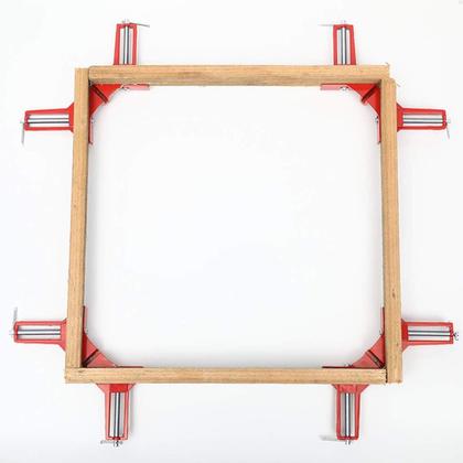 Imagem de Kit 4 Peças Grampo Sargento Canto Angular 75 Mm 2 Morsas Cantoneira Marcenaria Vidraçaria Lorben GT6377