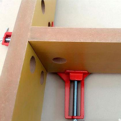 Imagem de Kit 4 Peças Grampo Sargento Canto Angular 75 Mm 2 Morsas Cantoneira Marcenaria Vidraçaria Lorben GT6377