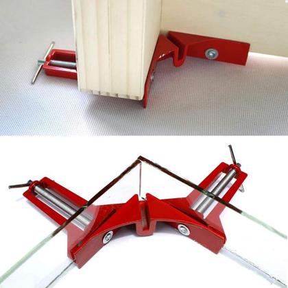 Imagem de Kit 4 Peças Grampo Sargento Canto Angular 75 Mm 2 Morsas Cantoneira Marcenaria Vidraçaria Lorben GT6377