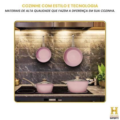 Imagem de Kit 4 Peças Jogo De Panelas De Indução Cerâmica Antiaderente Completo Linha Premium