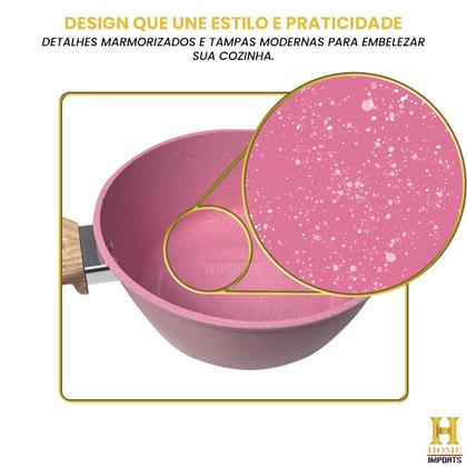 Imagem de Kit 4 Peças Jogo De Panelas De Indução Cerâmica Antiaderente Completo Linha Premium