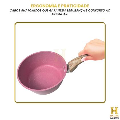 Imagem de Kit 4 Peças Jogo De Panelas De Indução Cerâmica Antiaderente Completo Linha Premium