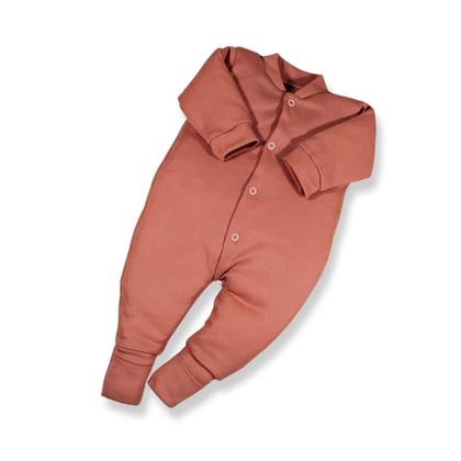 Imagem de Kit 4 Peças Macacão Bebe Macio Canelado Liso Vira Pé Menino Menina