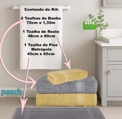 Imagem de Kit 4 Peças Toalhas Linea 2 Banho+1 Rosto+1 Piso - Karsten