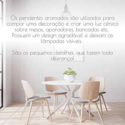 Imagem de Kit 4 Pendente Diamante Aramado Preto Luminária Lustre Teto