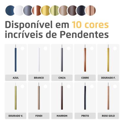 Imagem de Kit 4 Pendente Luminária Tubo Branco 40 Cm