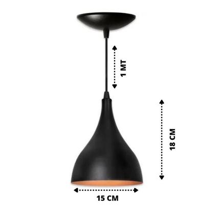 Imagem de Kit 4 Pendentes Gota Preto com Cobre - Ilumania