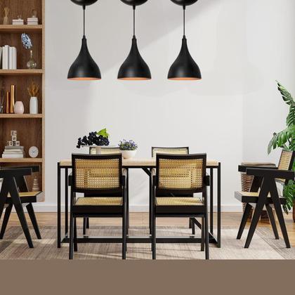 Imagem de Kit 4 Pendentes Gota Preto com Cobre - Ilumania