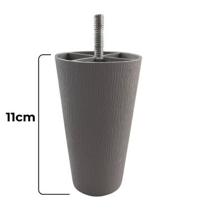 Imagem de Kit 4 pés Cônicos 11cm Para Cama Box - Cinza