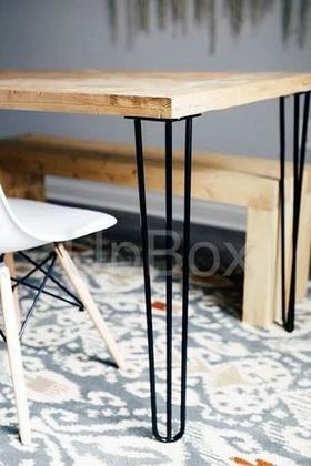 Imagem de Kit 4 Pés De Ferro Para Mesa Bancos Hairpin Legs 90cm Brinde
