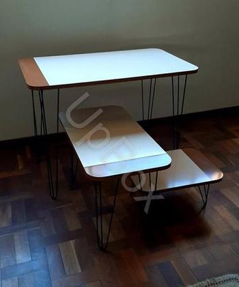 Imagem de Kit 4 Pés De Ferro Para Mesa Bancos Hairpin Legs 90cm Brinde