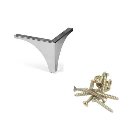 Imagem de Kit 4 Pés De Sofá Curve 12cm Cromado Sofá Para Móveis