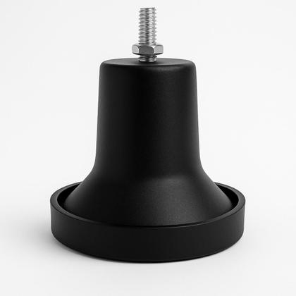 Imagem de Kit 4 Pés Geladeira Eletrodoméstico Rosca Máquina 5 16 8cm Nivelador Preto Fosco Polipropileno