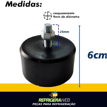Imagem de Kit 4 Pés Nivelador Para Metalfrio Cervejeira Refrigerador
