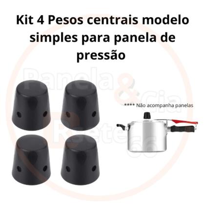 Imagem de Kit 4 pesos centrais modelo comum para panela de pressão PRETO