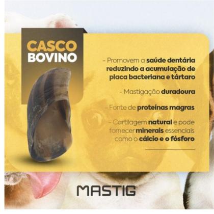 Imagem de Kit 4 Petisco Natural Casco Bovino Mastig Para Cães