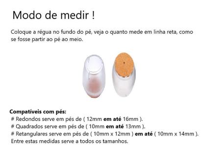 Imagem de Kit 4 Pezinho Transparent Feltro 12Mm A 16Mm Cadeira Allegra