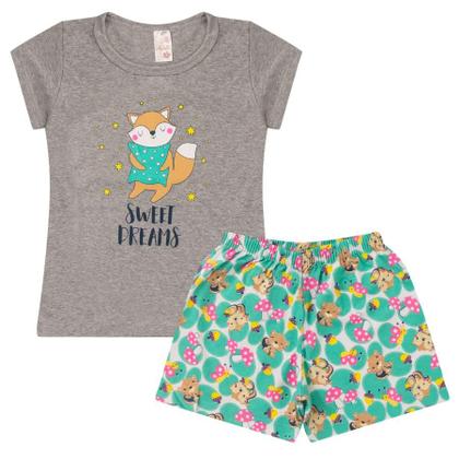 Imagem de Kit 4 Pijamas Infantil Menina Verão em Meia Malha Estampado