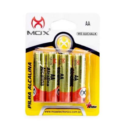 Imagem de Kit 4 Pilhas Médias  Alcalinas AA + 4 Pilhas Palito AAA Mox Premium
