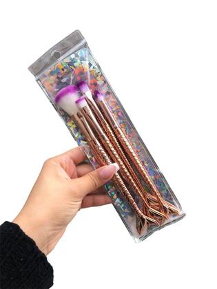 Imagem de Kit 4 Pinceis Maquiagem Sereia + Estojo Pinc4 Cor Colorido