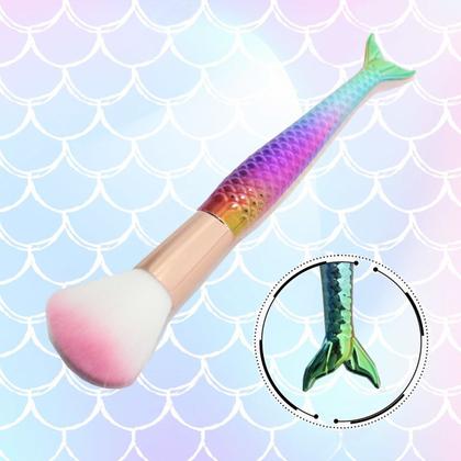 Imagem de Kit 4 Pinceis Maquiagem Sereia + Estojo Pinc4 Cor Colorido