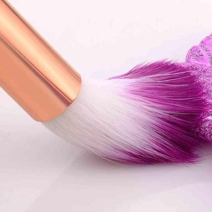 Imagem de Kit 4 Pinceis Maquiagem Sereia + Estojo Pinc4 Cor Colorido