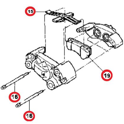Imagem de Kit 4 pino + 2 trava mola alinhador + pastilhas freio dianteiro gm a40 c40 d40 d6000 - gmc 6100 6150 1985 a 2003 (2 ld)